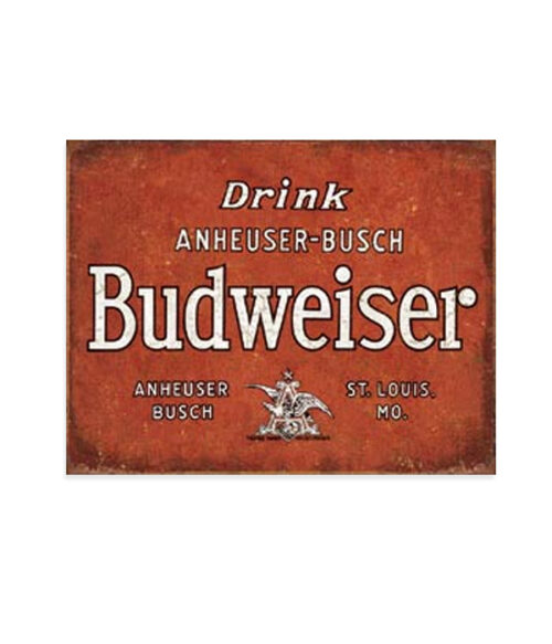 Drink Anheuser-Busch Beer Metal Sign