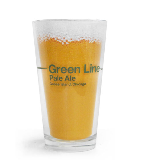 Goose Island Green Line Ale 16oz Pint Glass