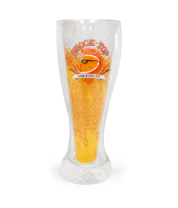 2 Shock Top Beer Glasses Pint 16 oz Pilsner Glass Brewing Co NEW