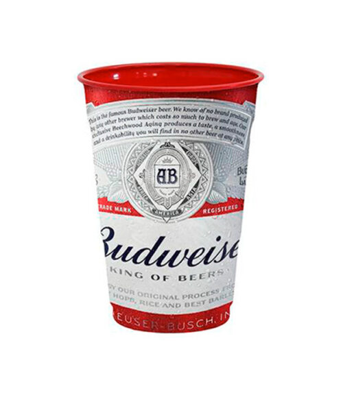 Budweiser Label Red Plastic Cup