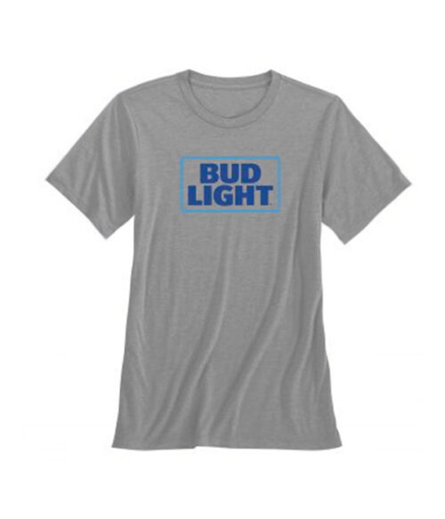 Bud Light Ladies Square Logo Gray T-Shirt