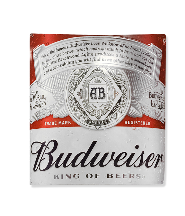 Budweiser Label Full Color Graphic Metal Sign