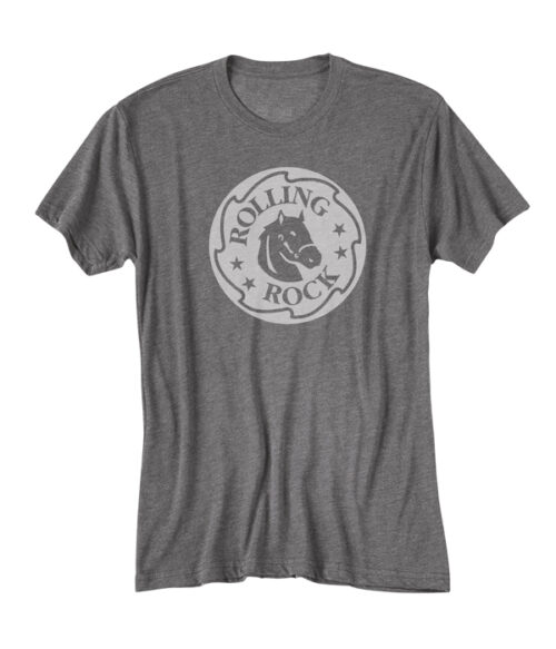 Rolling Rock Logo Gray Crew Neck T-Shirt