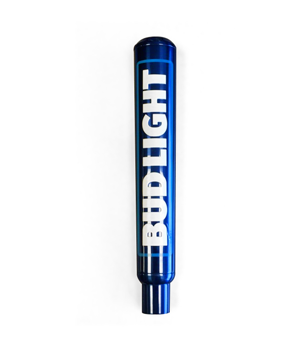 BUD LIGHT WOOD AND BRUSHED CHROME BEER TAP HANDLE