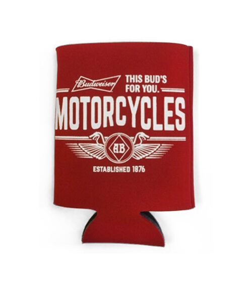 Budweiser Red Motorcycle Fold Coolie Can