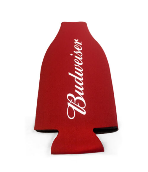 Budweiser Script Red Zippered Bottle Coolie