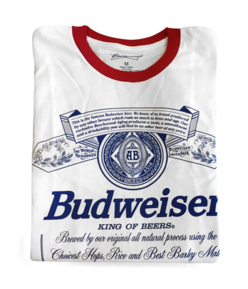 Budweiser White Label Ringer T-shirt