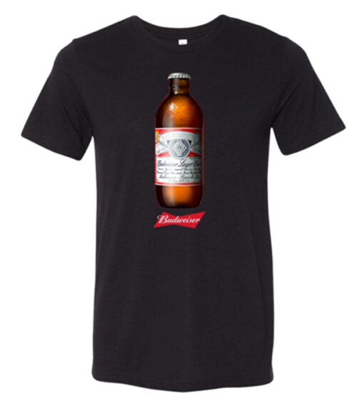 Budweiser Bottle Graphic Black Tri-Blend T-Shirt