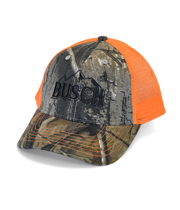 camo orange trucker hat