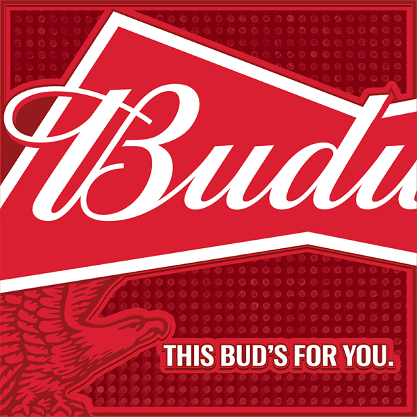 Brand New 24” Budweiser Red Bar Mat with Free Shipping 