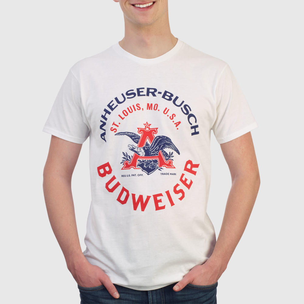 Bud Light Budweiser Logo Beer Pattern All Over Men's Button Up T Shirt 
