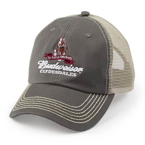 Bud Clydesdale Gray Mesh Back Hat