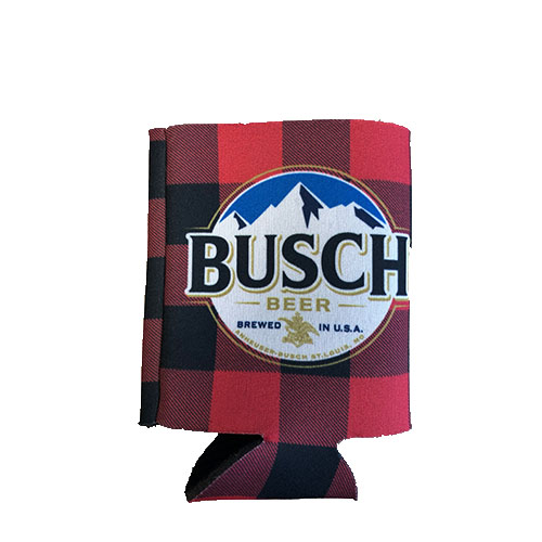 Busch Beer Plaid 12oz Coolie