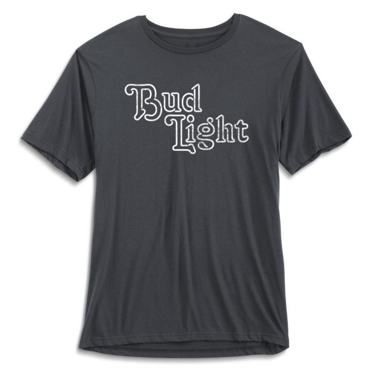 Bud Light Script Gray T-Shirt - The Beer Gear Store