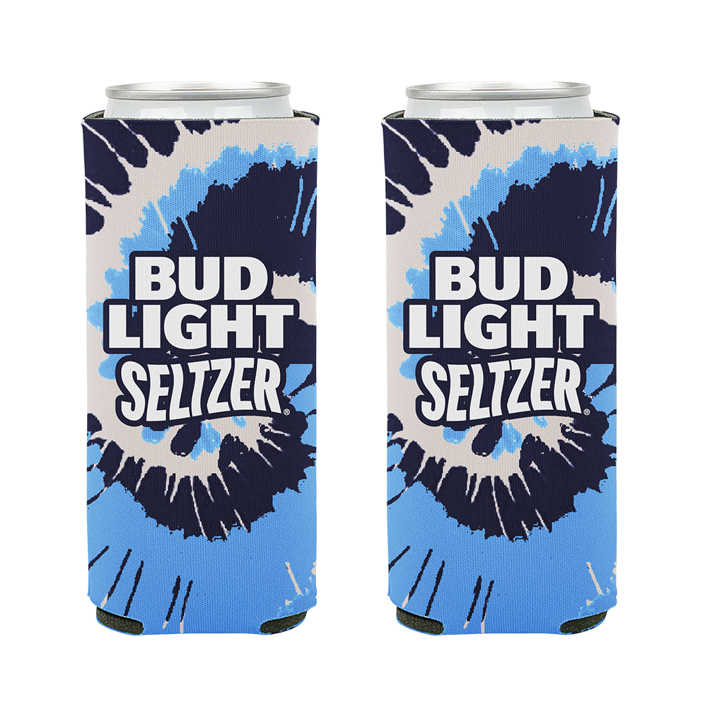 Tie Dye Bud Light Seltzer Koozie Fits 12 oz Aluminum Slim Can Coozie Rainbow