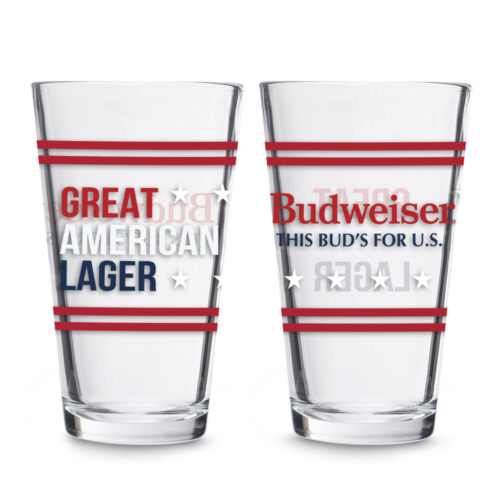 budweiser this buds for you pint glass