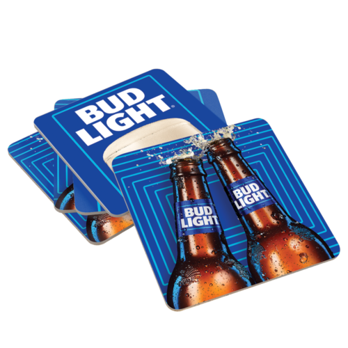 NEW 1 PACK APPROX 100 BUD LIGHT BEER MATS COASTERS SEALED BEER BAR MAN CAVE. 