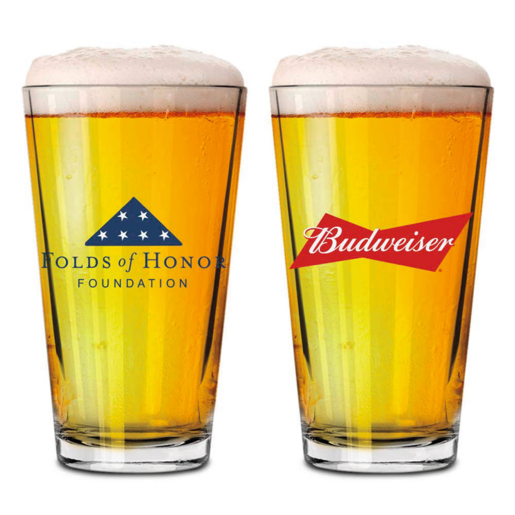 Budweiser Folds of Honor Military Pint Glass - The Beer Gear Store