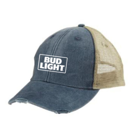 Bud Light Distressed Mesh back Hat
