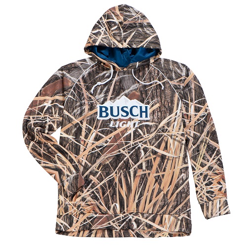 Busch Front and Back Print Blue Pocket Tee Shirt