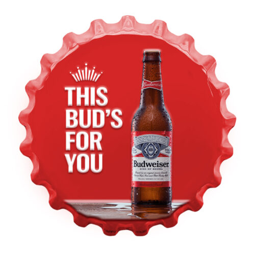 Budweiser Iconic Bottle Cap Metal Sign