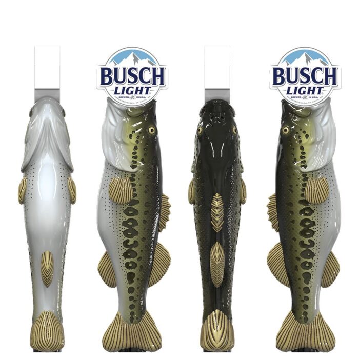 busch light bass fish tap handle