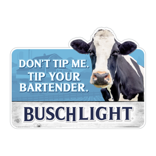 Busch Light Cow Metal Sign